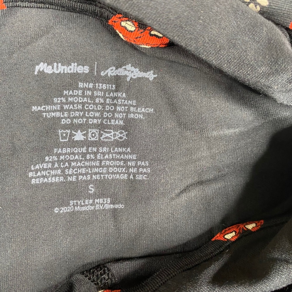 MeUndies The Rolling‎ Stones Hoodie Mens Black Red Tongue Lips Logo Pullover - Picture 3 of 6